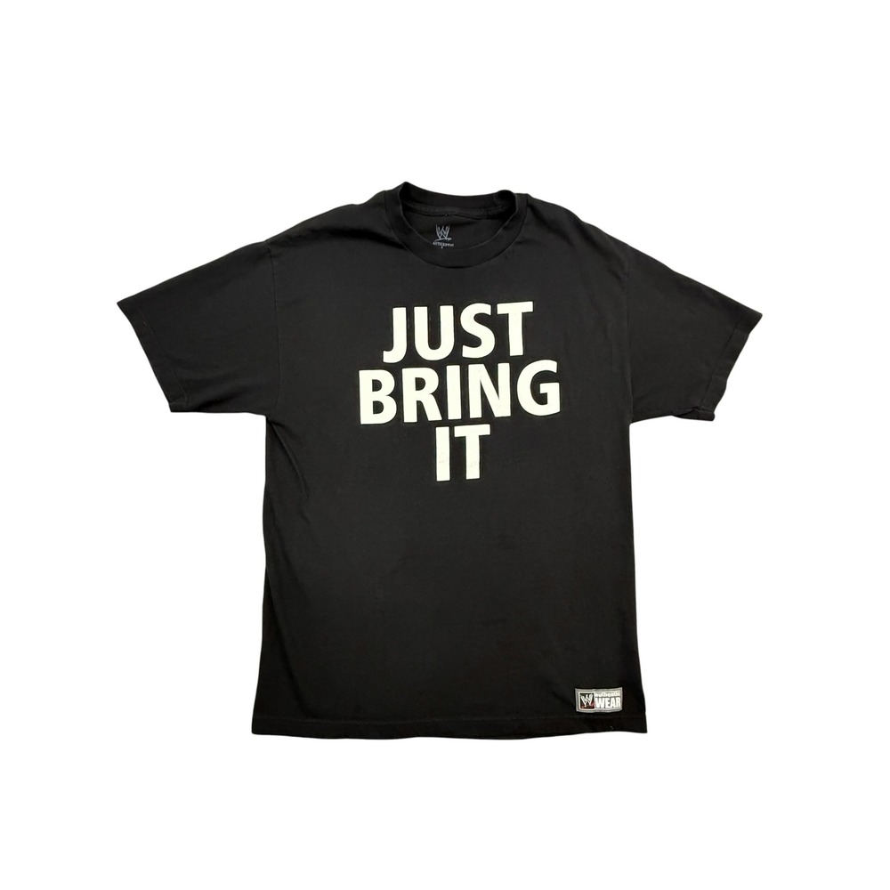 WWE T-Shirt Mens Large Black Just Bring It The Rock Brahma Bull Graphic The Rock
